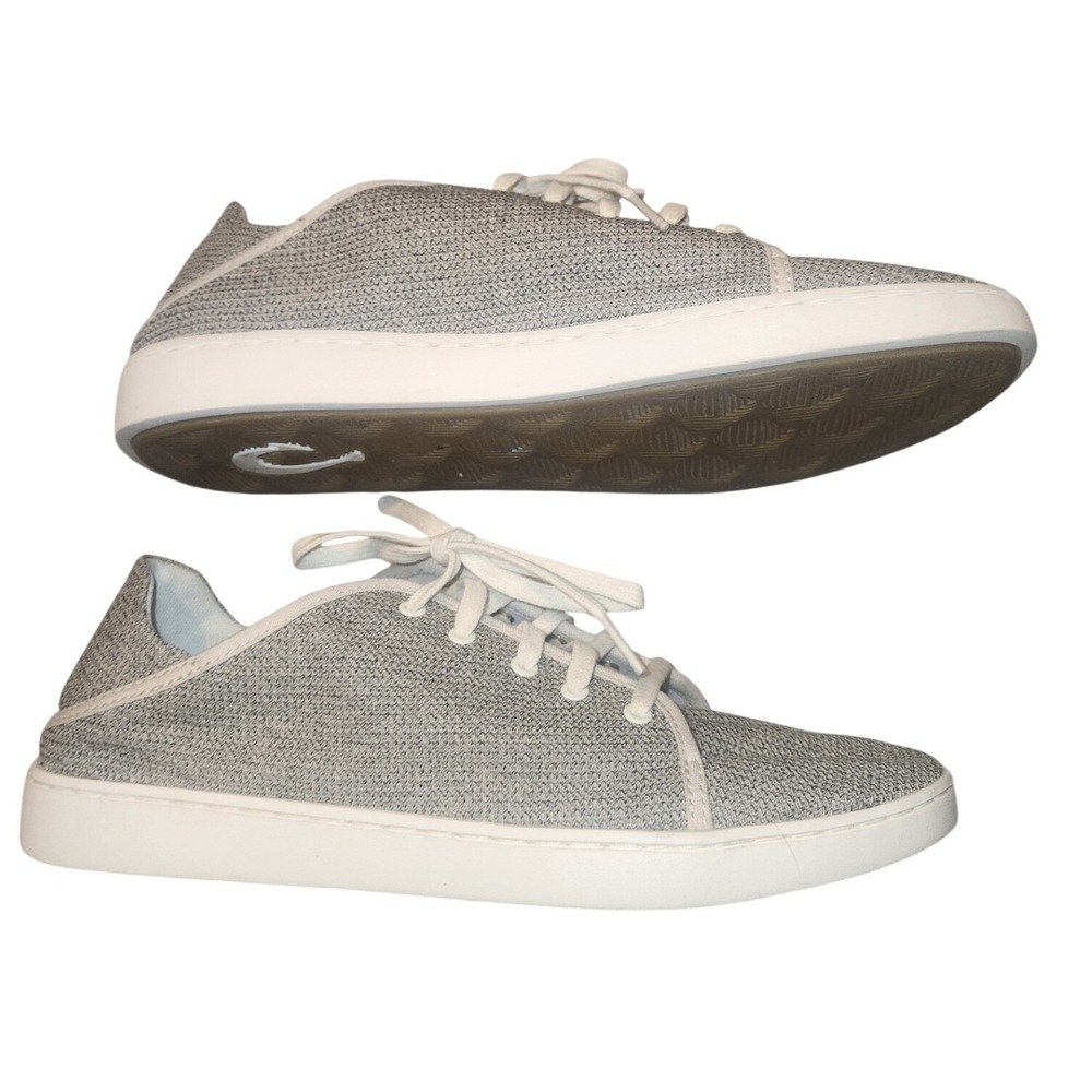 OluKai Pehuea Li Ash Grey Mesh Lace Up Sneakers Womens 9.5 20379-20WS